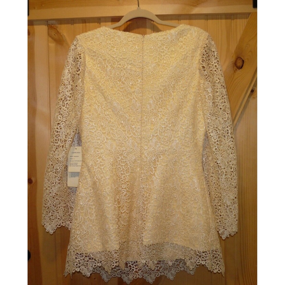 Ada's‎ Bridal Dress Yellow Crochet Lace Short Lined Size 38" Bust 28" Length NWT - Picture 3 of 9
